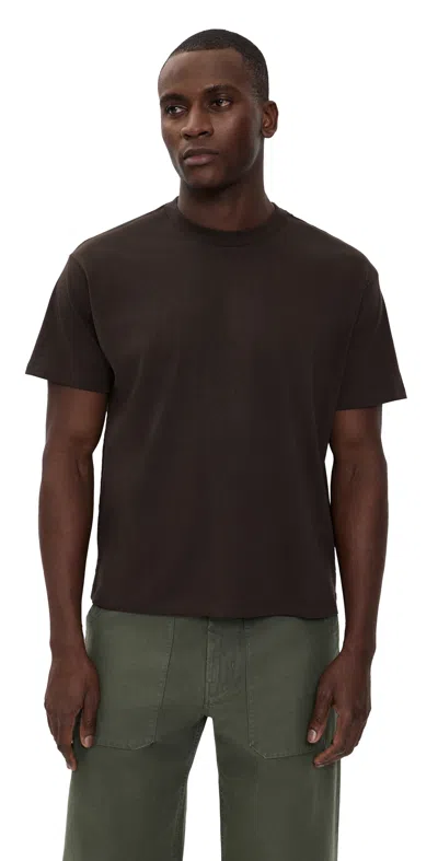 Rag & Bone Jacob Cropped Tee Rbrown In Burgundy
