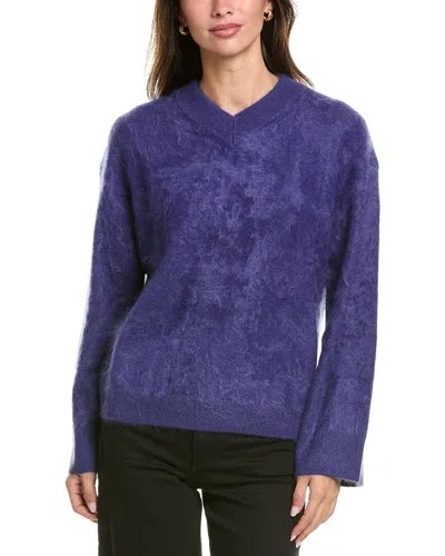 Rag & Bone Jada Brushed 100% Cashmere Sweater In Blue