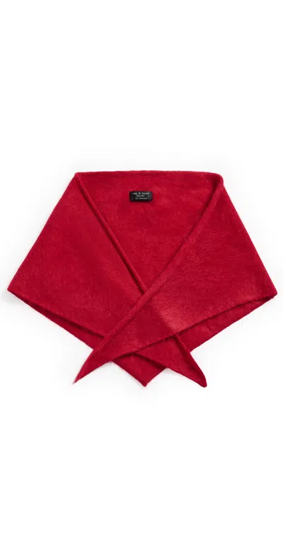 Rag & Bone Jada Brushed Cashmere Bandana Scarf Red