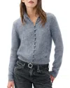 Rag & Bone Jada Brushed Cashmere Cardigan In Gray
