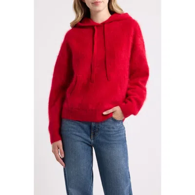 Rag & Bone Jada Brushed Cashmere Hoodie In Red