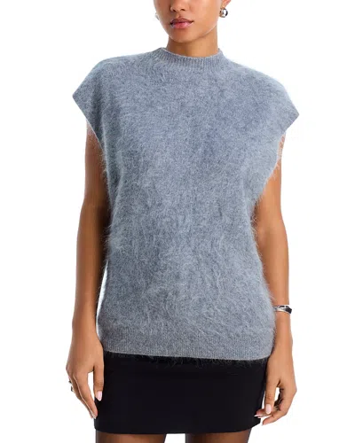 Rag & Bone Jada Brushed Cashmere Mock Neck Vest In Heather Grey