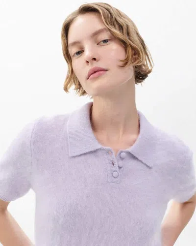 Rag & Bone Jada Brushed Cashmere Polo In Purple