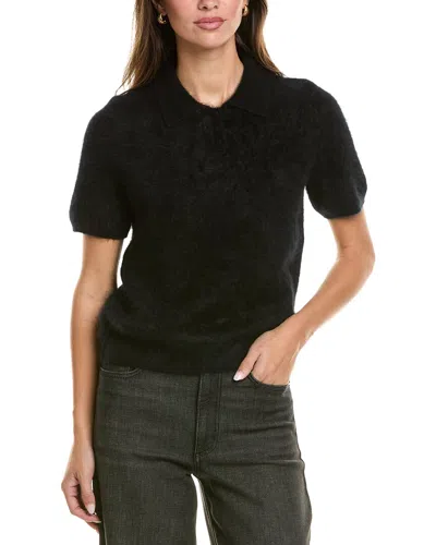 Rag & Bone Jada Brushed Cashmere Polo Sweater In Black