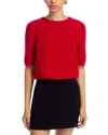 Rag & Bone Jada Brushed Cashmere Short Sleeve Crew In Red