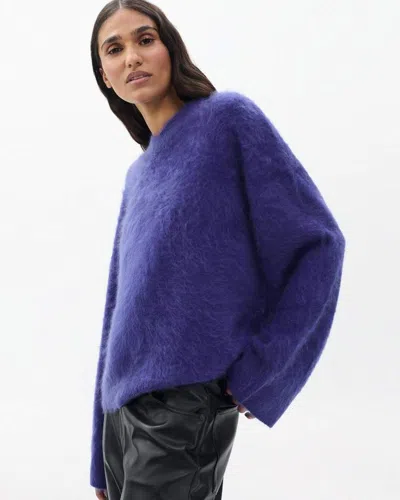 Rag & Bone Jada Brushed Cashmere V-neck Sweater In Blue