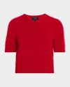 Rag & Bone Jada Cashmere Short-sleeve Sweater In Red