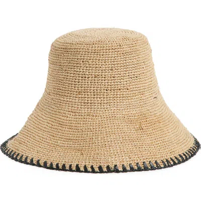 Rag & Bone Jade Packable Raffia Straw Bucket Hat In Brown