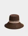 Rag & Bone Jade Packable Raffia Bucket Hat In Brown