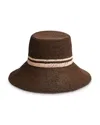 Rag & Bone Jade Packable Raffia Bucket Hat In Brown