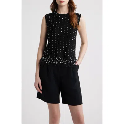 Rag & Bone James Fringe Hem Sweater Tank In Black