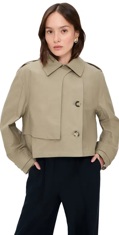 Rag & Bone Jamie Cropped Trench Khaki In Brown