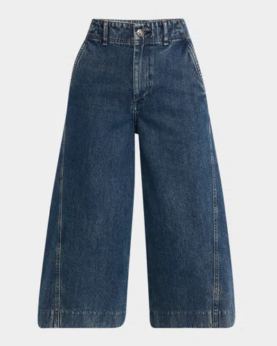 Rag & Bone Jamie High-rise Culotte Jeans In Blue