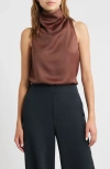 Rag & Bone Jana Sleeveless Cowl Neck Top In Brown