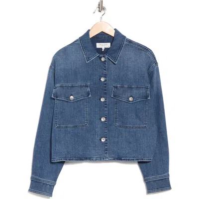 Rag & Bone Jayde Crop Denim Shirt Jacket In Blue