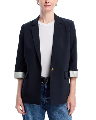 Rag & Bone Jennie 3/4 Sleeve Crepe Blazer In Blue