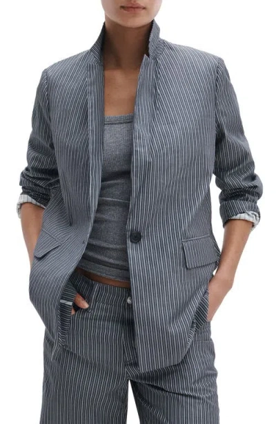 Rag & Bone Jennie Striped Poplin Blazer In Blue