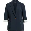 Rag & Bone Jennie Elbow Sleeve Crepe Blazer In Blue