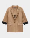 Rag & Bone Jennie Linen Blazer In Mutedbrown