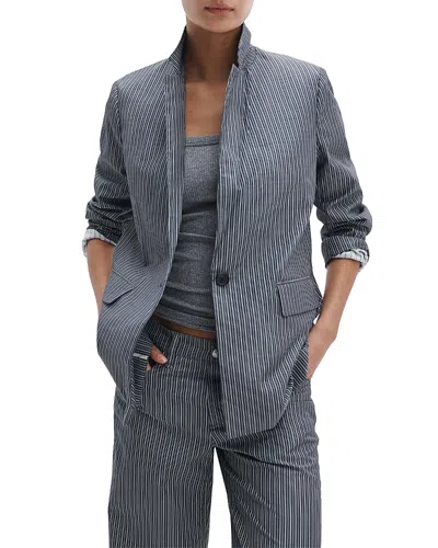 Rag & Bone Jennie Poplin Stripe Blazer In Blue