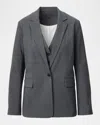Rag & Bone Striped Combination Suit Jacket In Gray