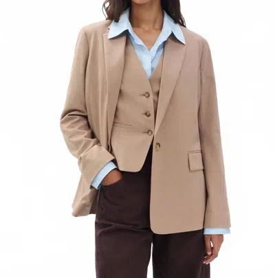 Rag & Bone Jennifer Combo Blazer In Heathered Camel In Brown