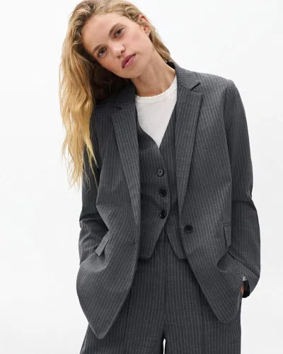 Rag & Bone Jennifer Striped Two-in-one Blazer In Gray