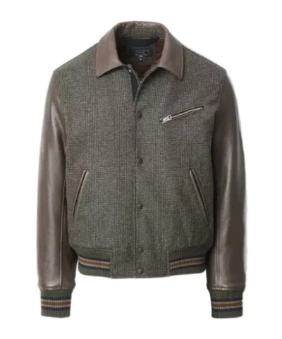 Rag & Bone Jeremy British Wool Varsity Jacket In Brown