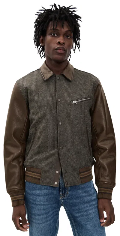 Rag & Bone Jeremy Varsity Jacket Brown
