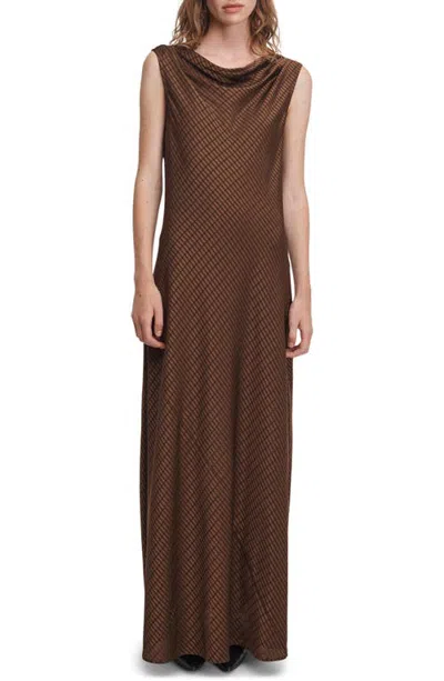 Rag & Bone Jessica Cowl Neck Maxi Dress In Brown