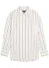 Rag & Bone Jessica Striped Cotton-poplin Shirt In Neutral