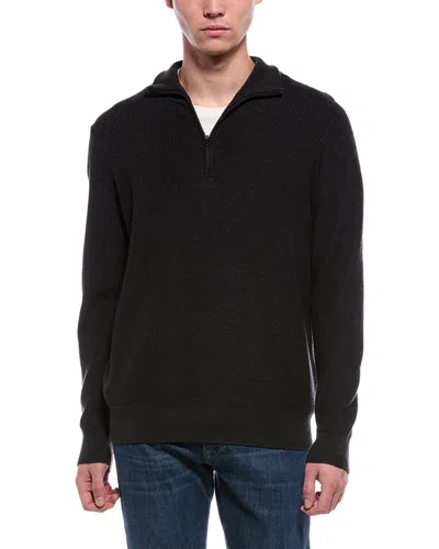Rag & Bone Joel Wool-blend 1/2-zip Sweater In Black