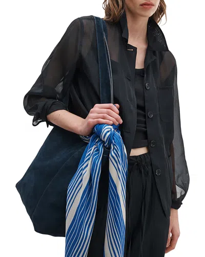 Rag & Bone Jolene Organza Chore Jacket In Black