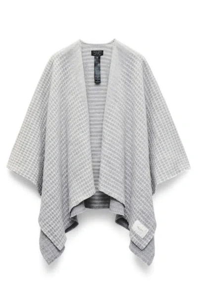 Rag & Bone Joni Recycled Wool Blend Waffle Poncho In Gray