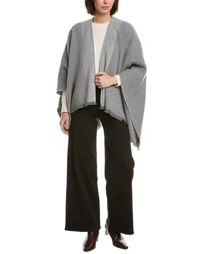 Rag & Bone Joni Tweed Reversible Wool Poncho In Gray