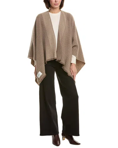 Rag & Bone Joni Tweed Reversible Wool Poncho In Neutral