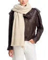 Rag & Bone Joni Recycled Wool Blend Waffle Scarf In Neutral