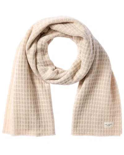Rag & Bone Joni Waffle Wool Scarf In Neutral