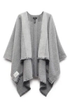 Rag & Bone Joni Wool Tweed Reversible Poncho Wrap In Gray