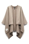 Rag & Bone Joni Wool Tweed Reversible Poncho Wrap In Sand