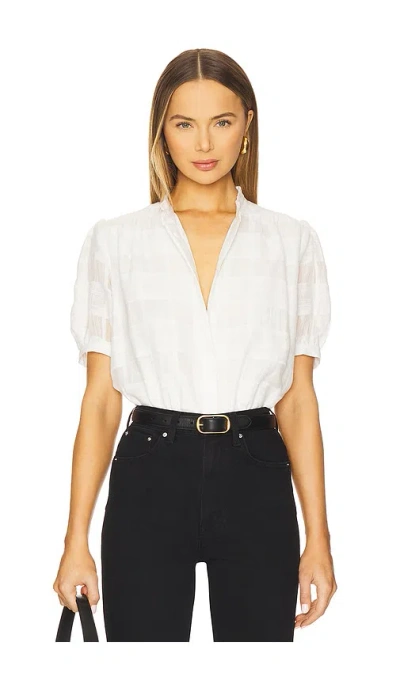 Rag & Bone Jordan Short Sleeve Plaid Top In White