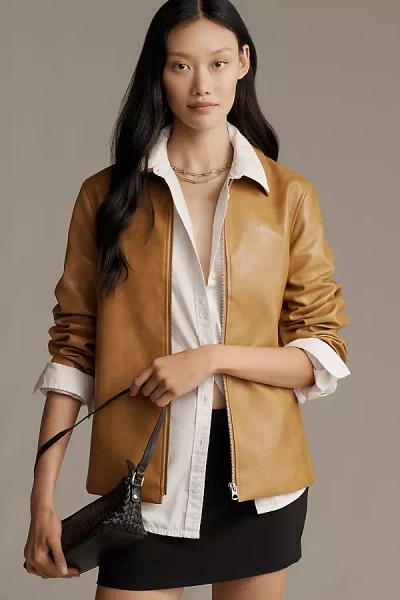 Rag & Bone Jordie Faux-leather Jacket In Brown