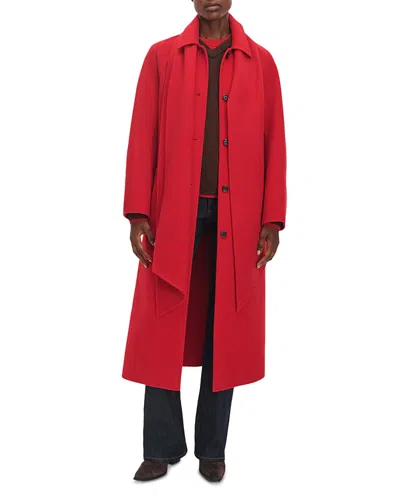 Rag & Bone Julian Wool Blend Scarf Trench Coat In Red