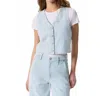 Rag & Bone Juliana Tweed Button-front Vest In Sky Blue Tweed In Blue
