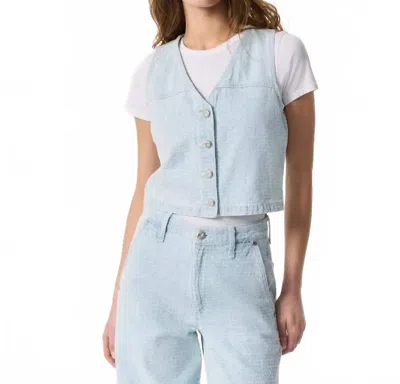 RAG & BONE JULIANA TWEED BUTTON-FRONT VEST IN SKY BLUE TWEED