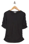 Rag & Bone Juliet Shirred Sleeve Top In Black
