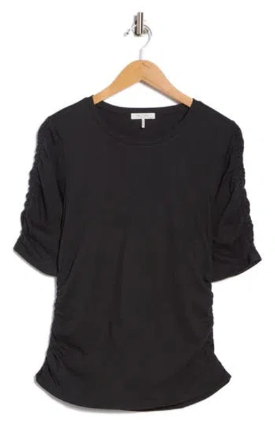 Rag & Bone Juliet Shirred Sleeve Top In Black