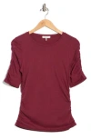 Rag & Bone Juliet Shirred Sleeve Top In Burgundy