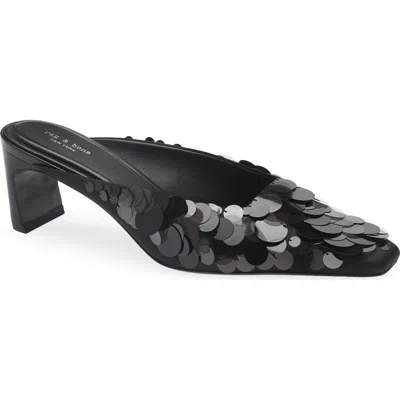 Rag & Bone Kai Heeled Mule In Black