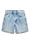 Rag & Bone Kaia Raw Hem High Waist Relaxed Fit Denim Shorts